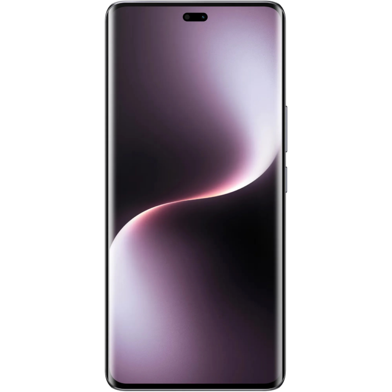 Honor Magic7 Lite smartphone 8/512GB (svart) har en skärm med böjd kant med minimala ramar och en centrerad hålkamera på framsidan, som visar ett abstrakt vågigt ljusmönster på en mörk bakgrund.